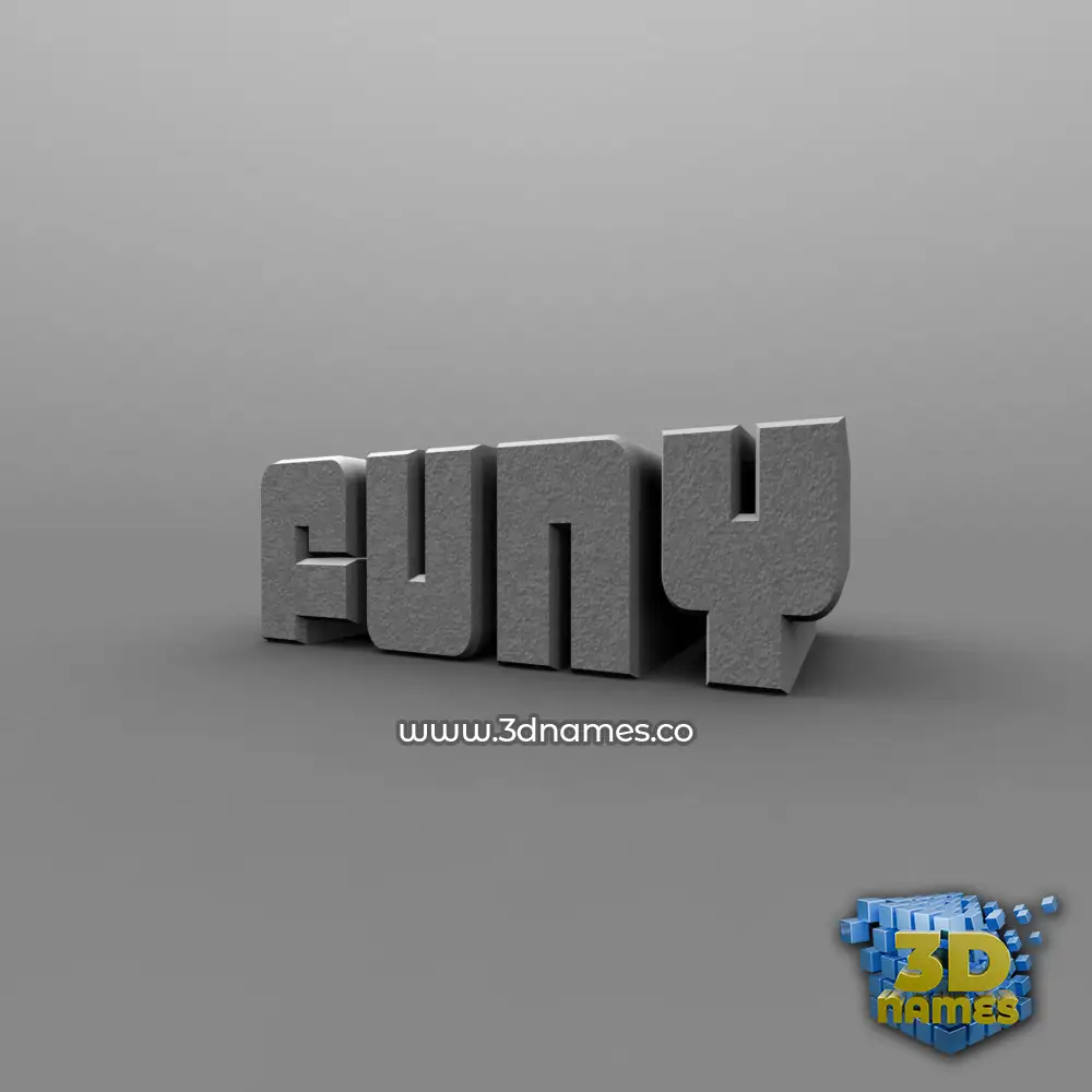 funy in Solid Grey style - 3D name wallpaper