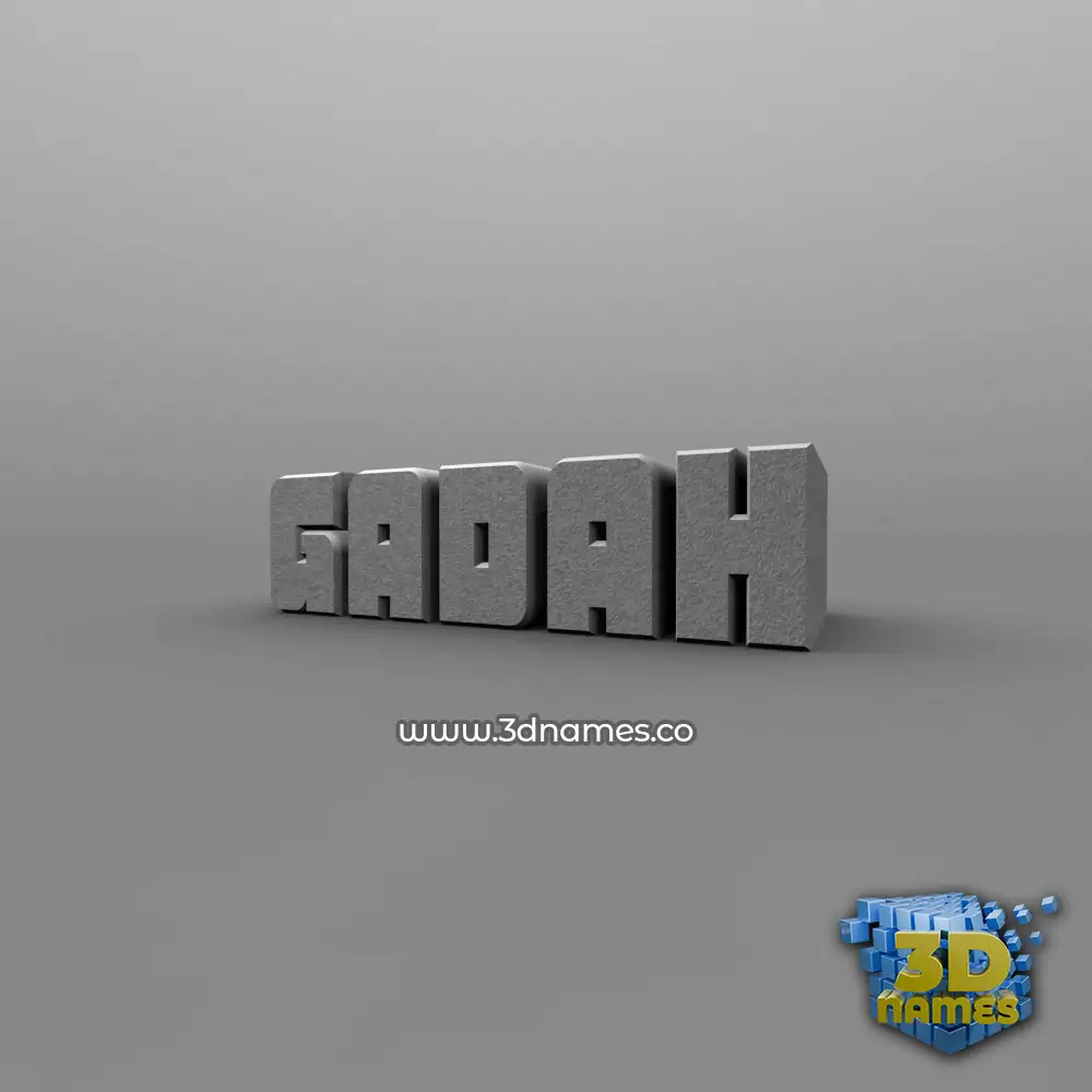 gadah in Solid Grey style - 3D name wallpaper