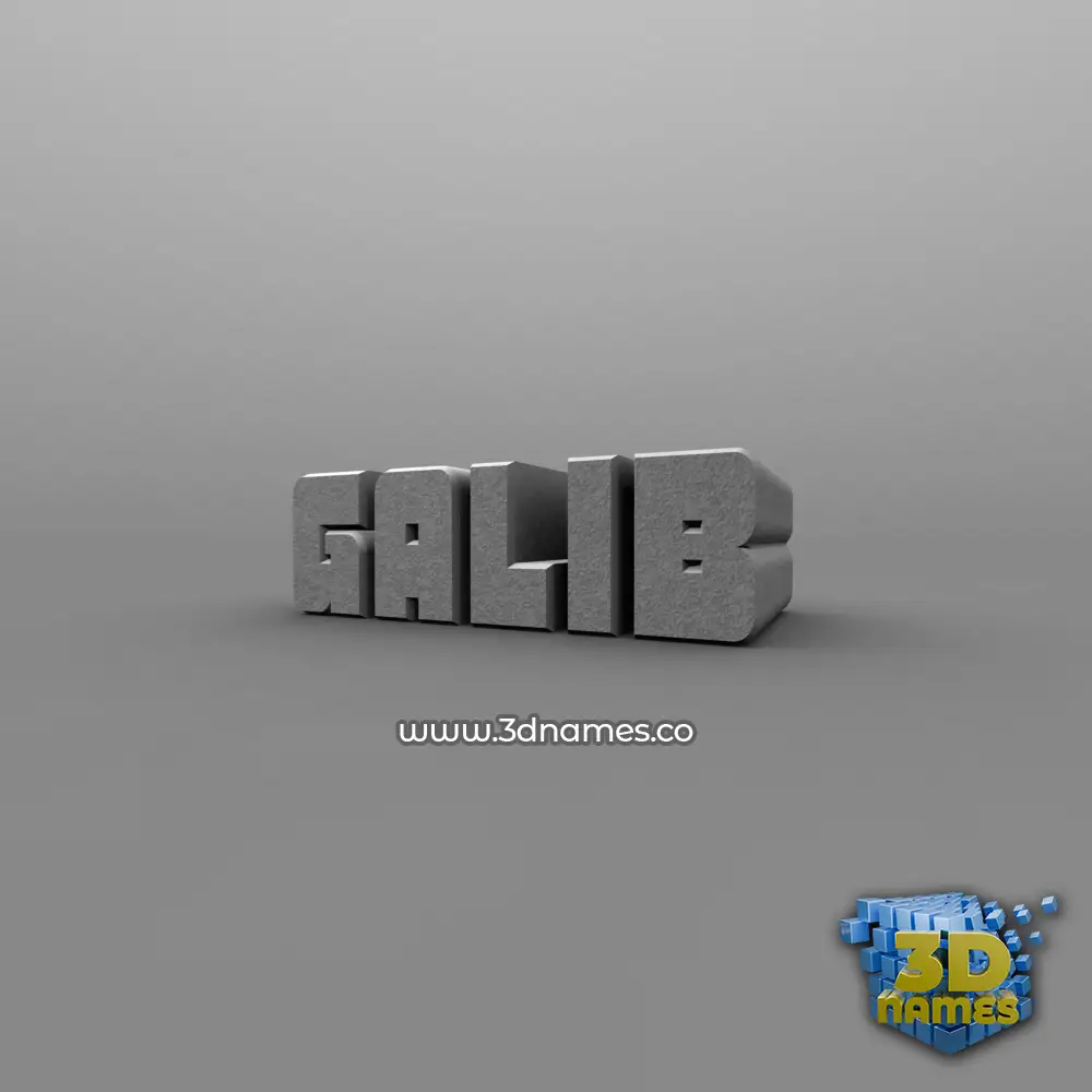 galib in Solid Grey style - 3D name wallpaper