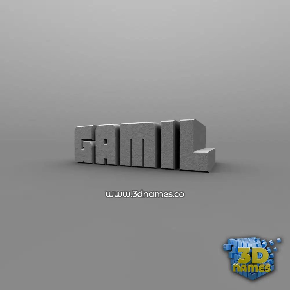 gamil in Solid Grey style - 3D name wallpaper