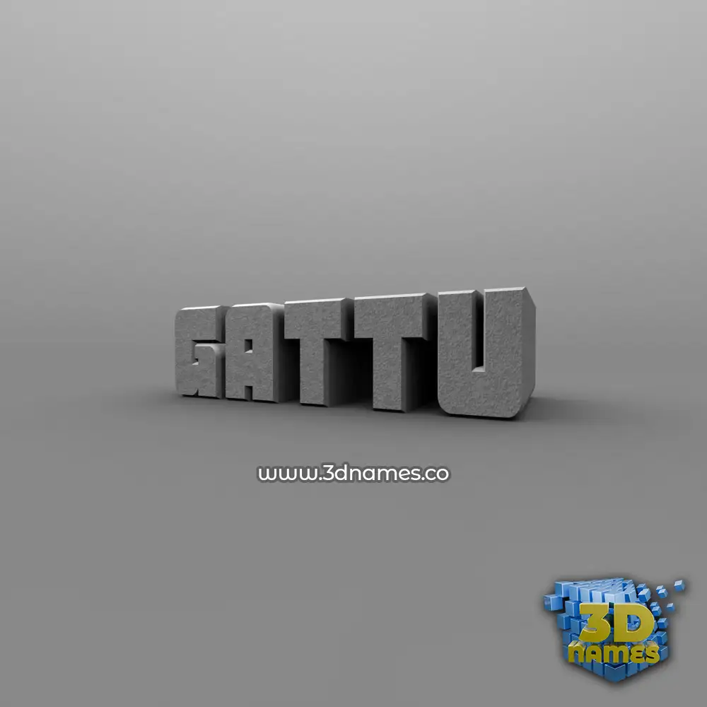 gattu in Solid Grey style - 3D name wallpaper