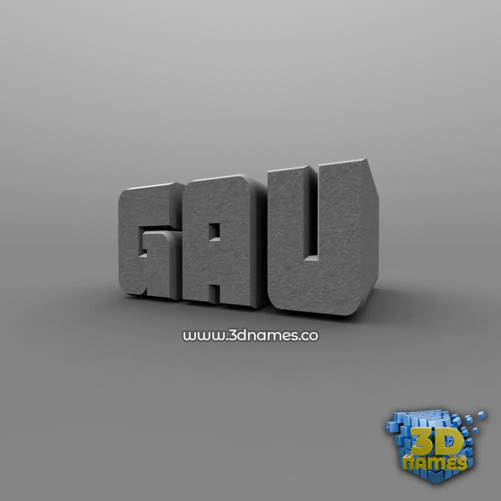 gau in Solid Grey style - 3D name wallpaper