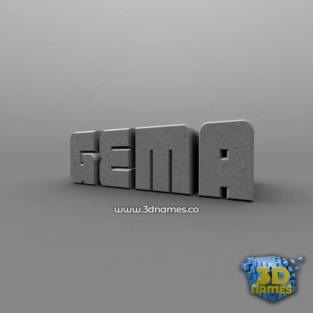 gema in Solid Grey style - 3D name wallpaper
