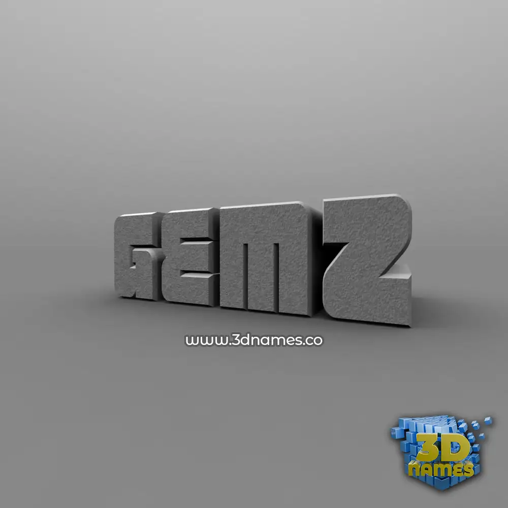 gemz in Solid Grey style - 3D name wallpaper