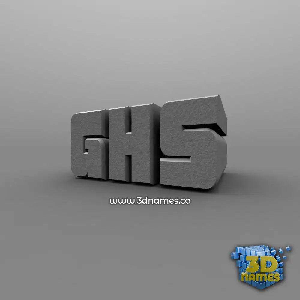 ghs in Solid Grey style - 3D name wallpaper