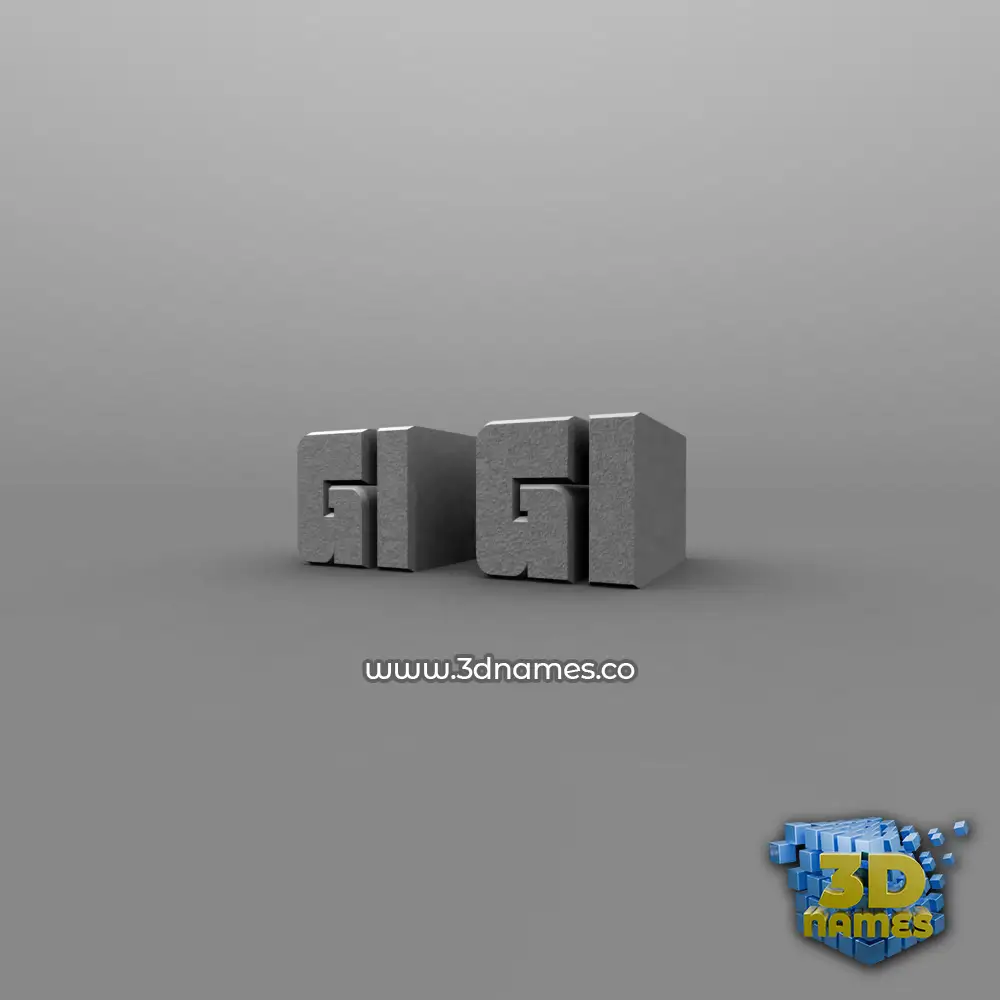 gi gi in Solid Grey style - 3D name wallpaper
