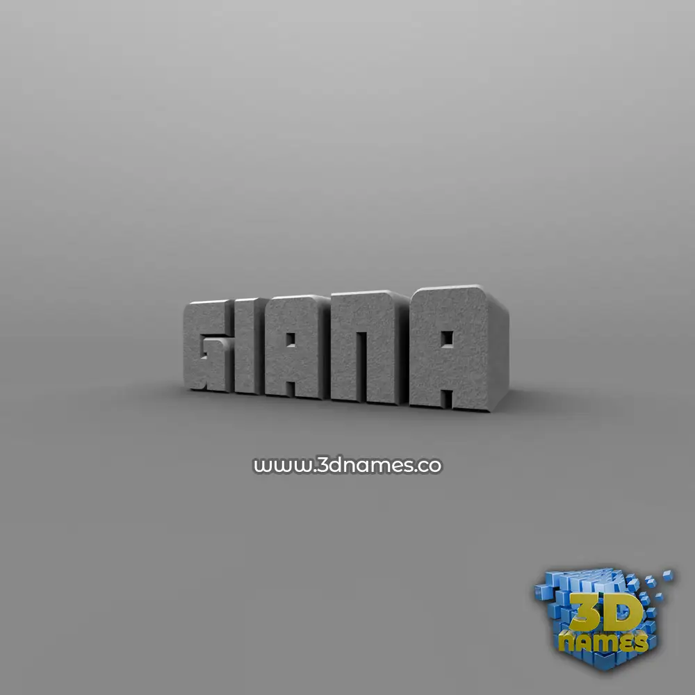giana in Solid Grey style - 3D name wallpaper