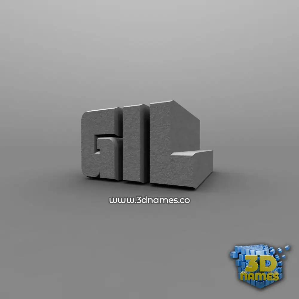 gil in Solid Grey style - 3D name wallpaper