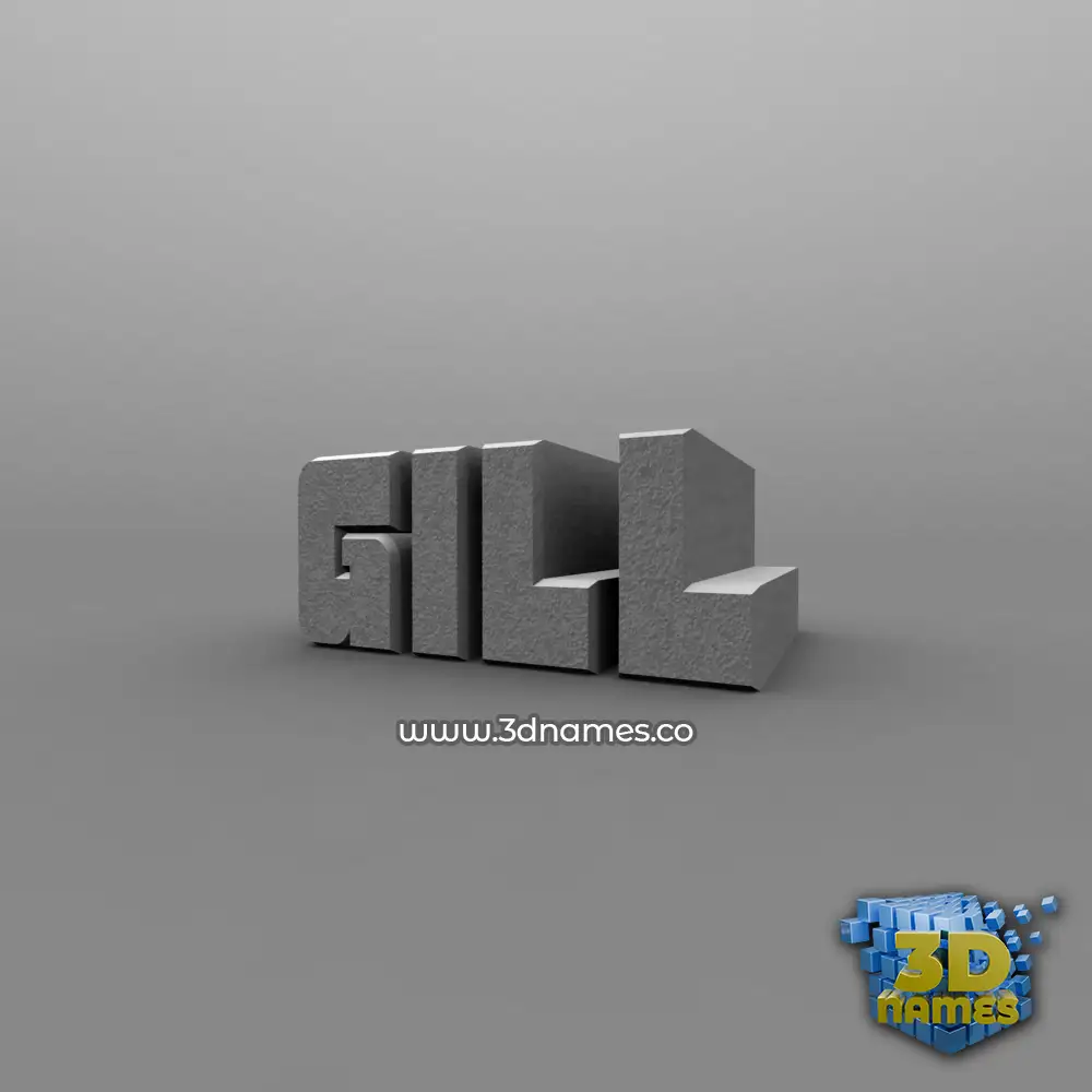 gill in Solid Grey style - 3D name wallpaper