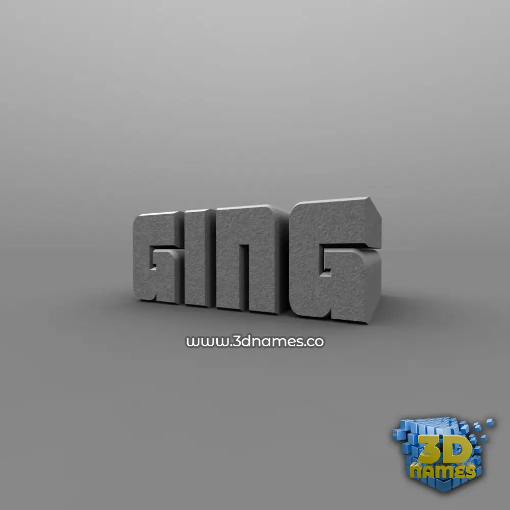 ging in Solid Grey style - 3D name wallpaper