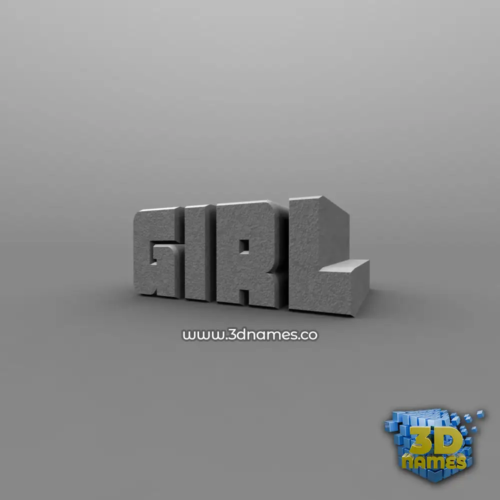girl in Solid Grey style - 3D name wallpaper