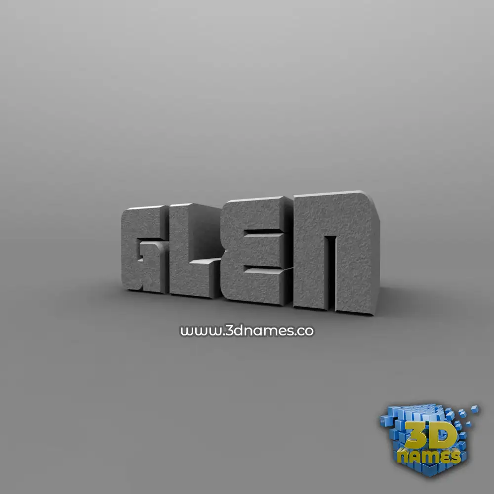 glen in Solid Grey style - 3D name wallpaper
