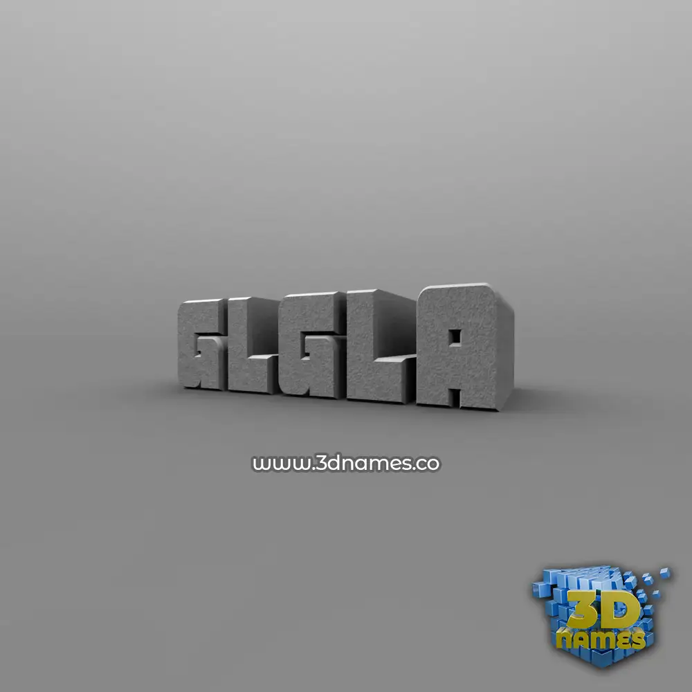 glgla in Solid Grey style - 3D name wallpaper