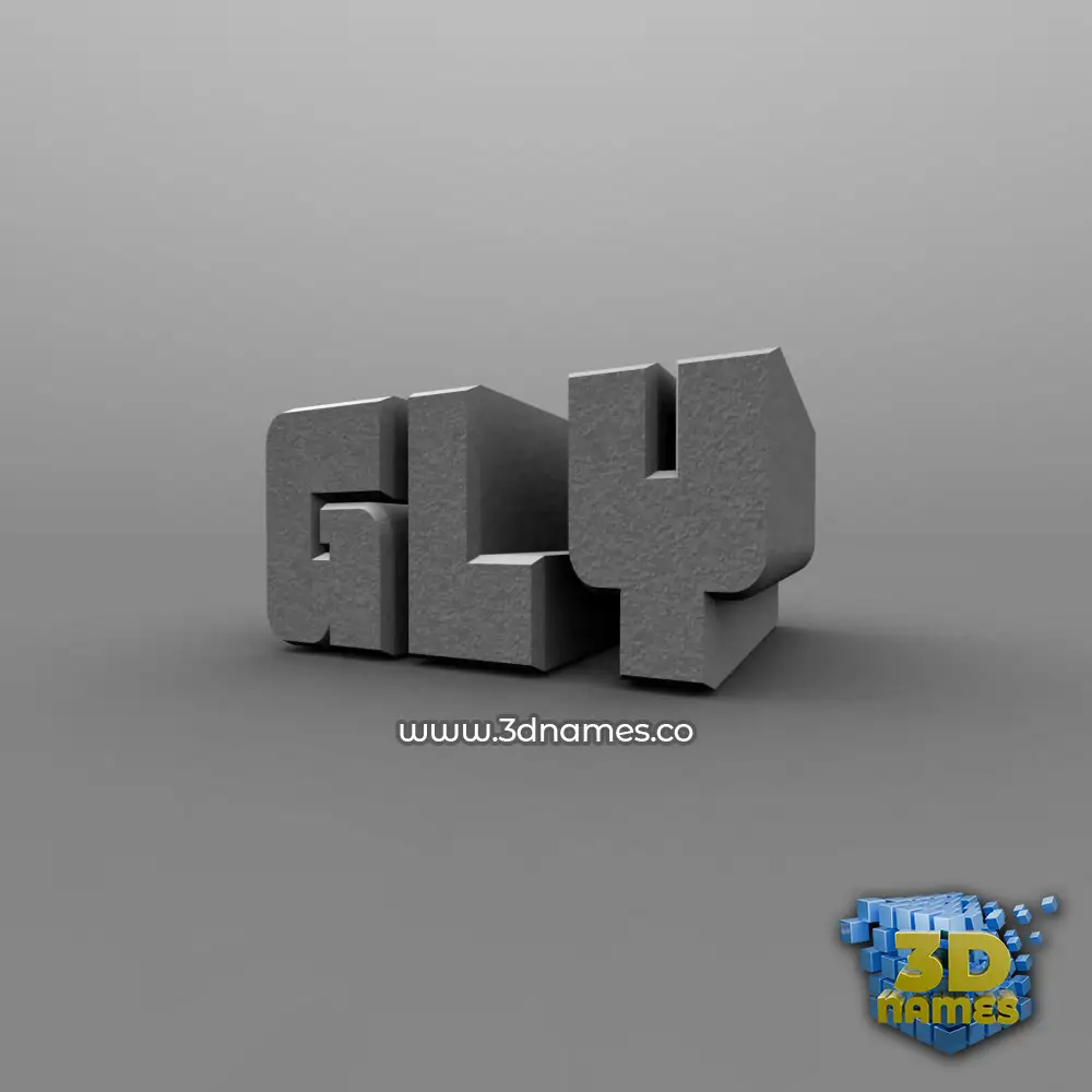 gly in Solid Grey style - 3D name wallpaper