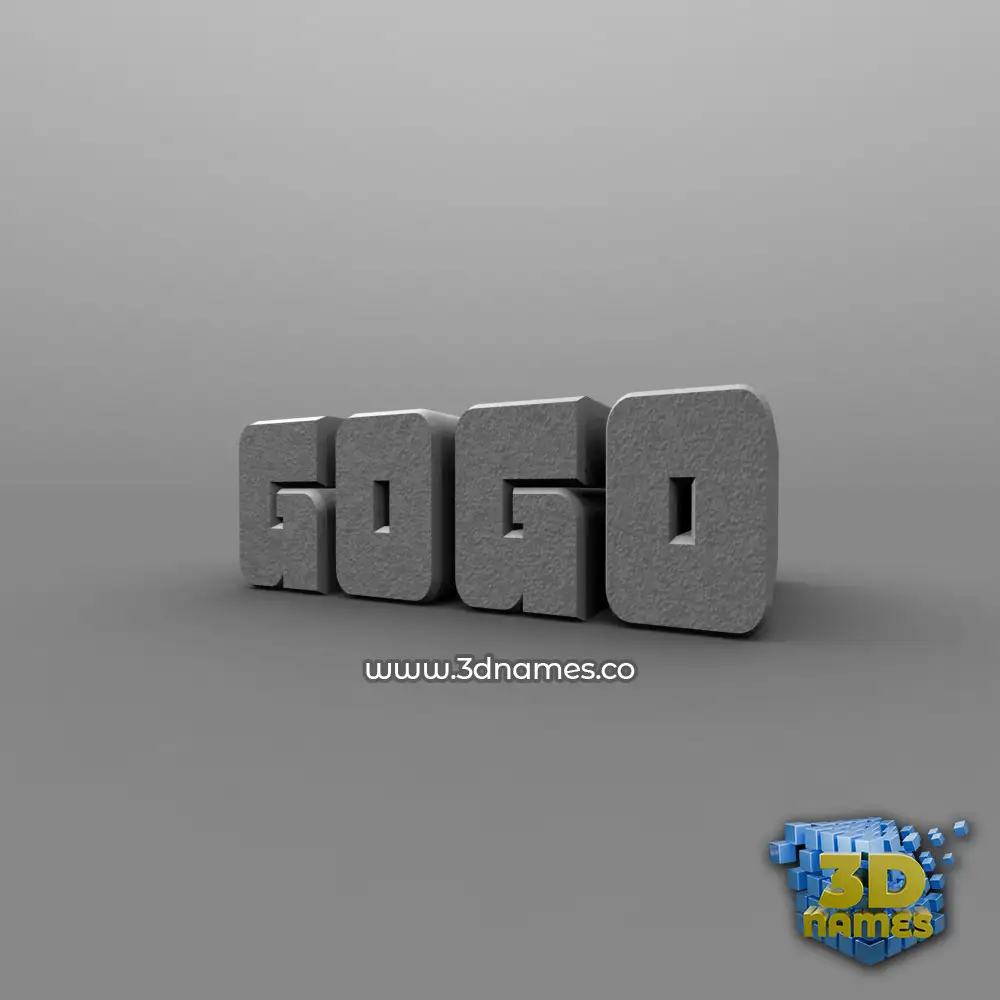 gogo in Solid Grey style - 3D name wallpaper