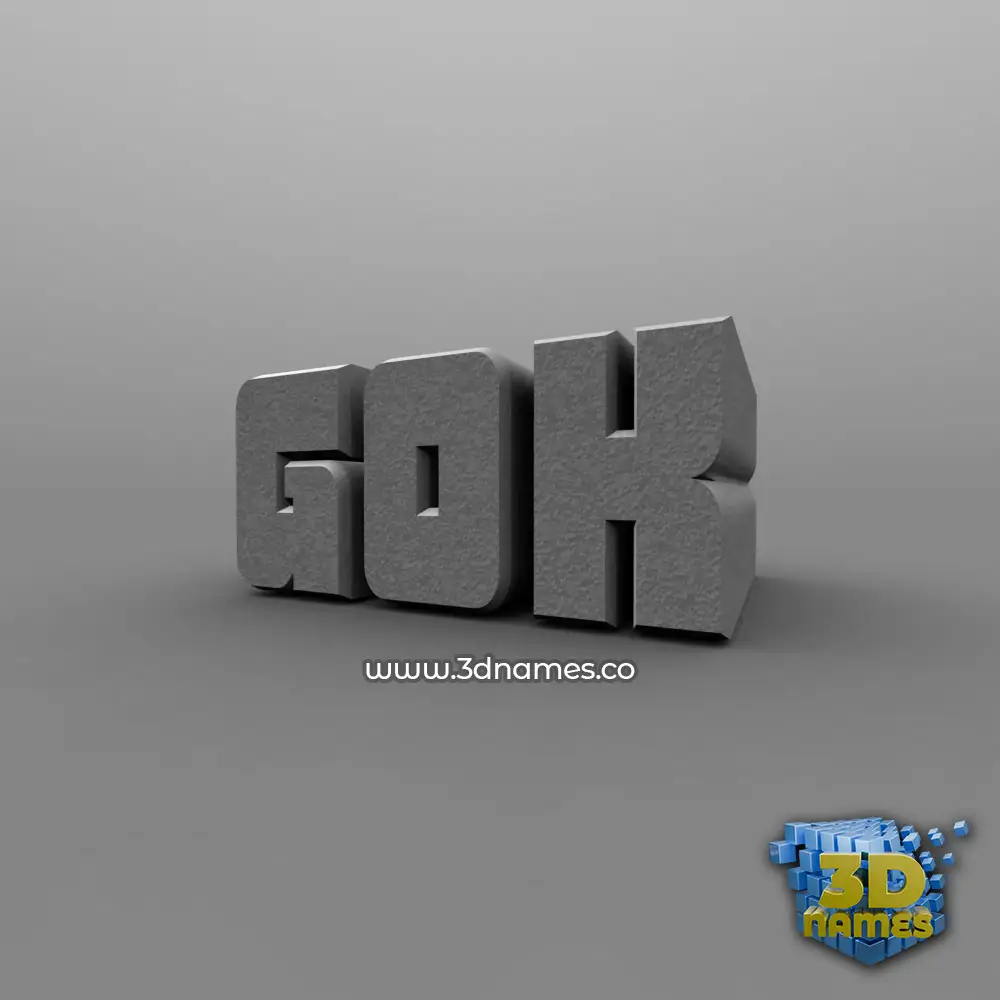 gok in Solid Grey style - 3D name wallpaper
