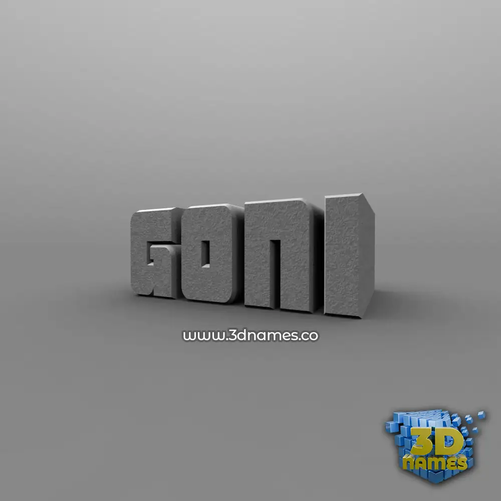 goni in Solid Grey style - 3D name wallpaper