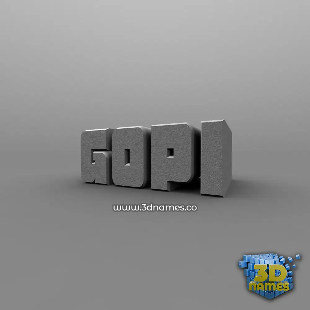 gopi in Solid Grey style - 3D name wallpaper