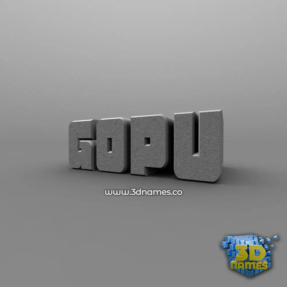 gopu in Solid Grey style - 3D name wallpaper