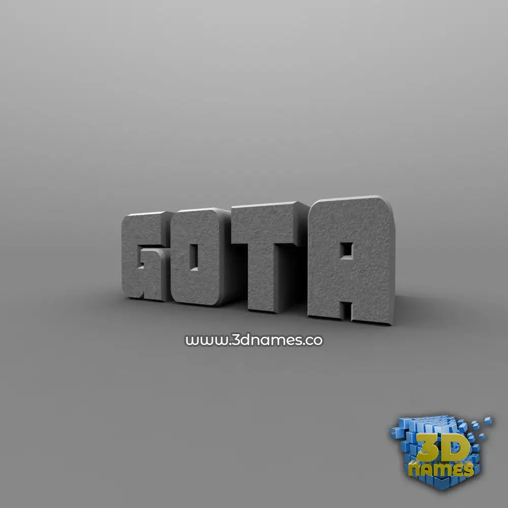 gota in Solid Grey style - 3D name wallpaper