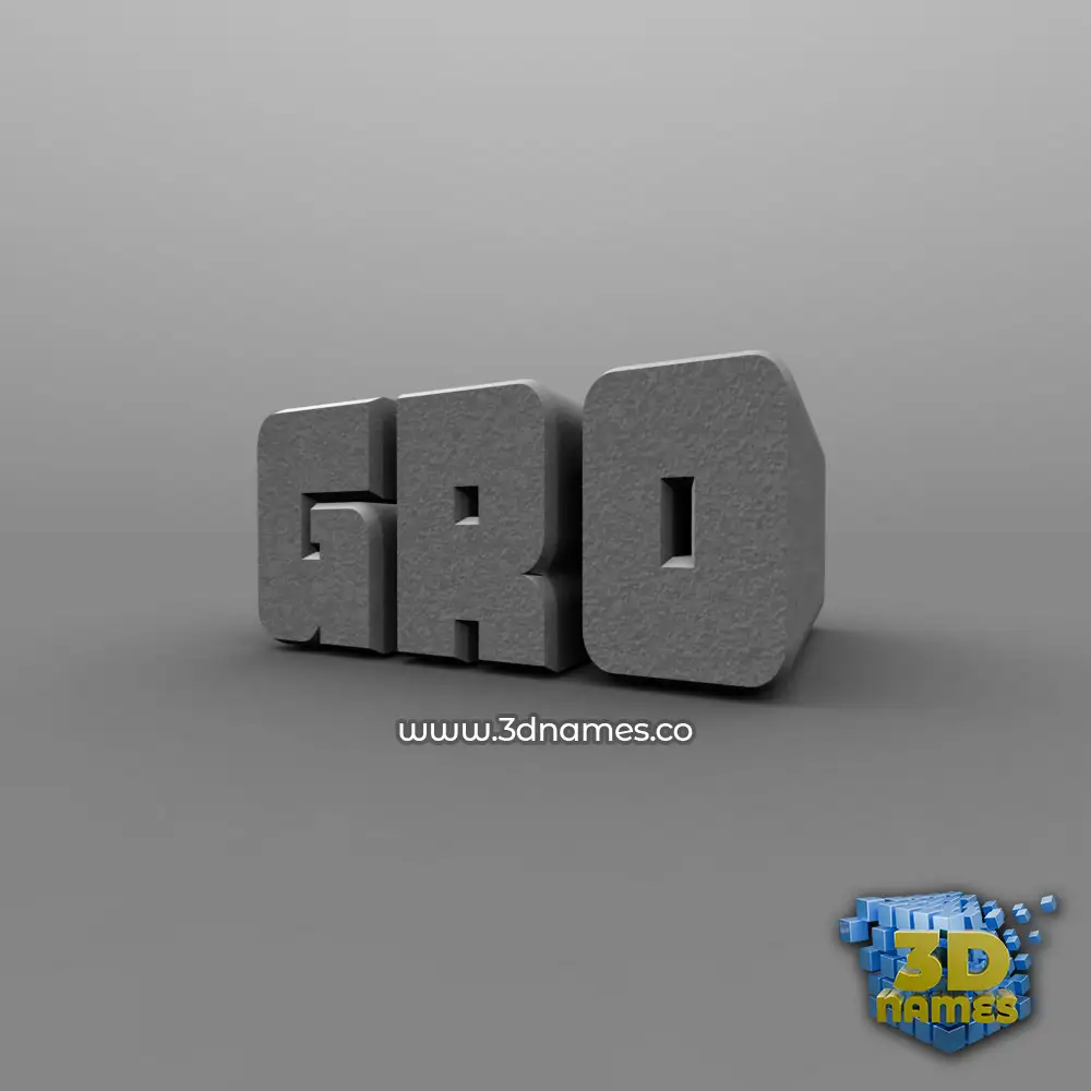 gro in Solid Grey style - 3D name wallpaper