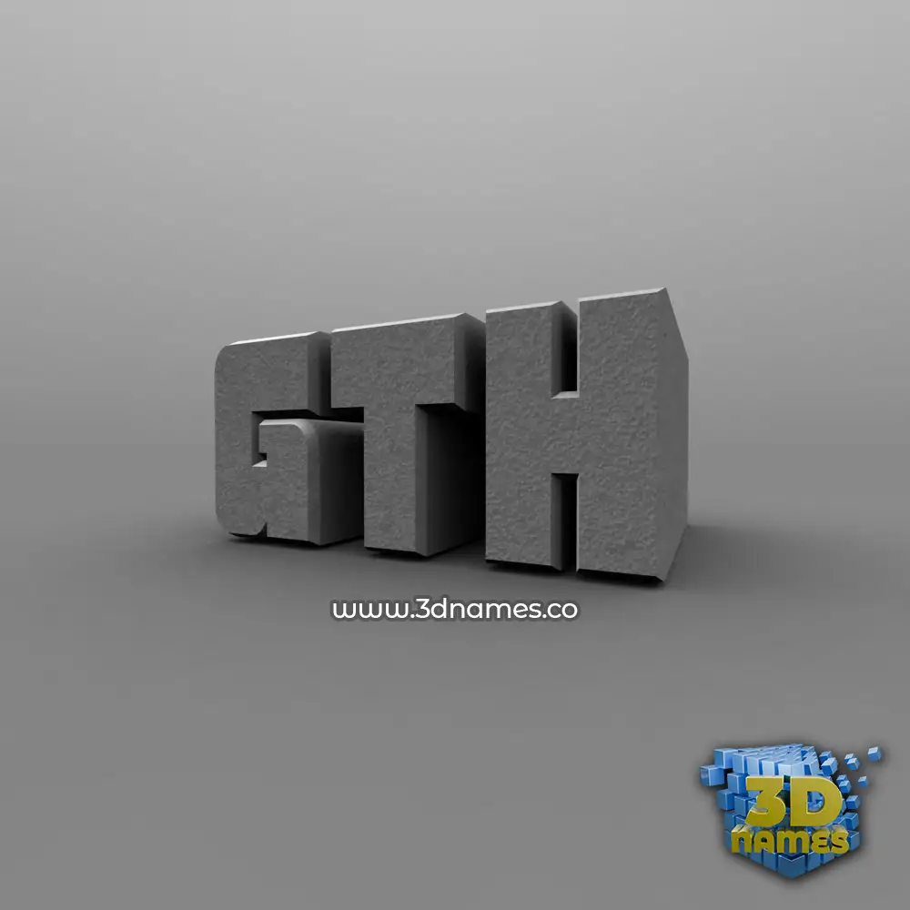 gth in Solid Grey style - 3D name wallpaper