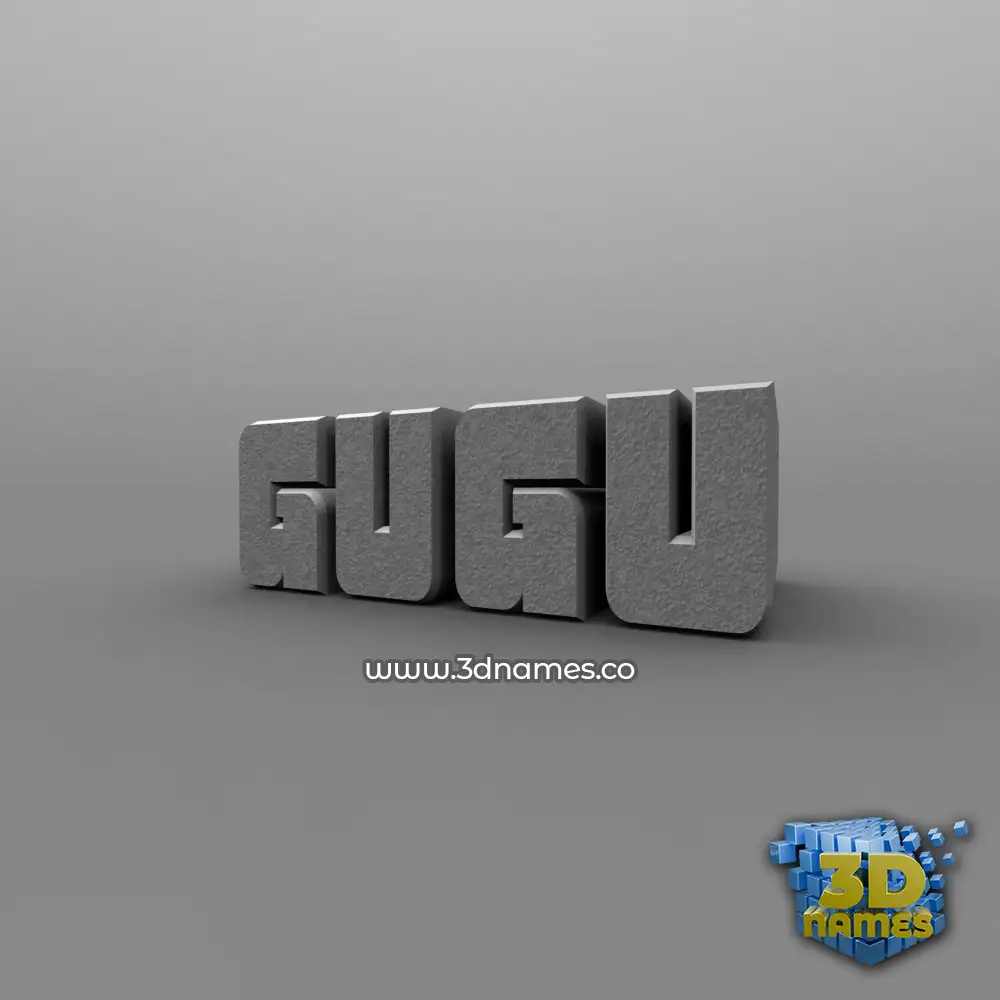 gugu in Solid Grey style - 3D name wallpaper