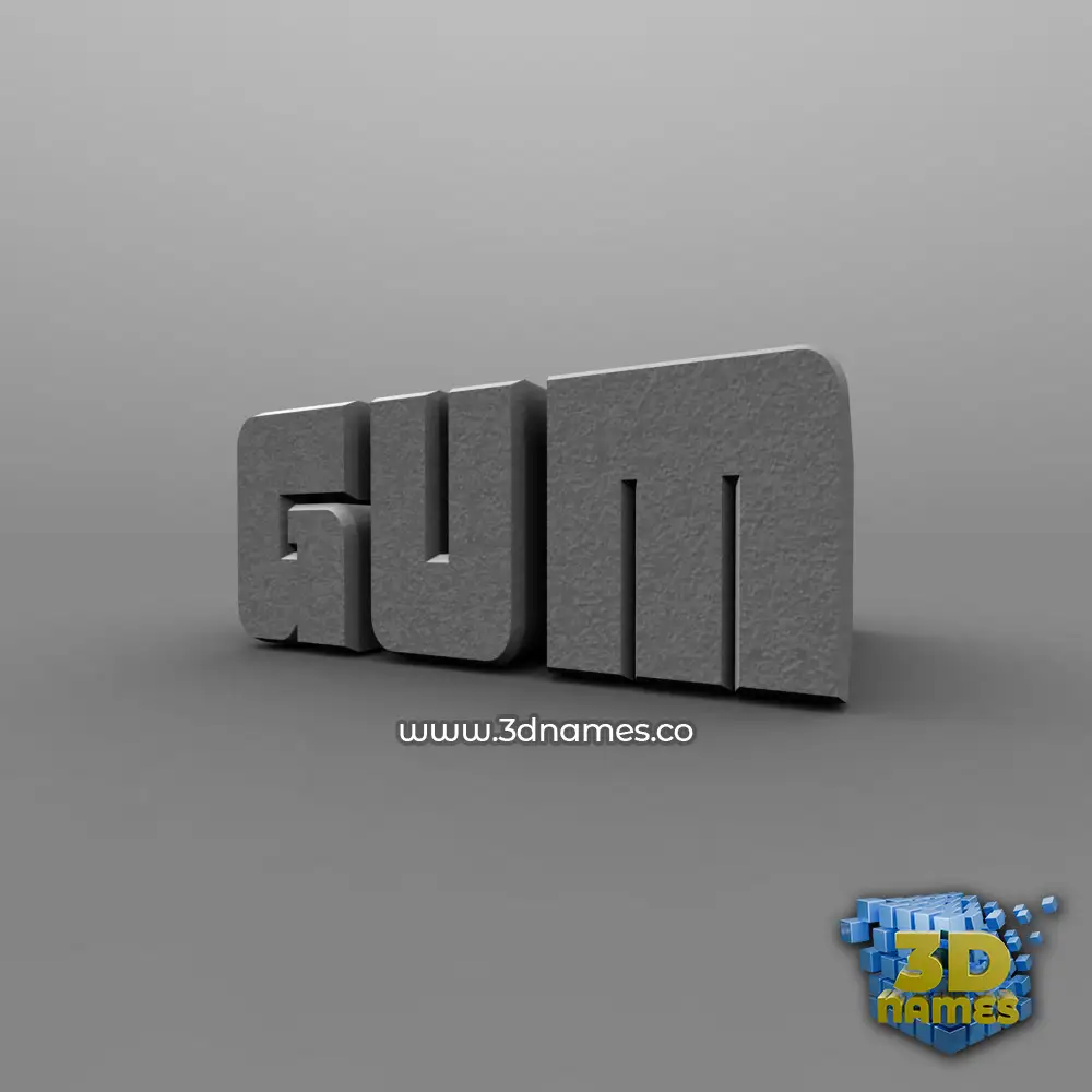 gum in Solid Grey style - 3D name wallpaper