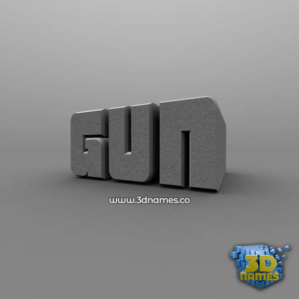 gun in Solid Grey style - 3D name wallpaper