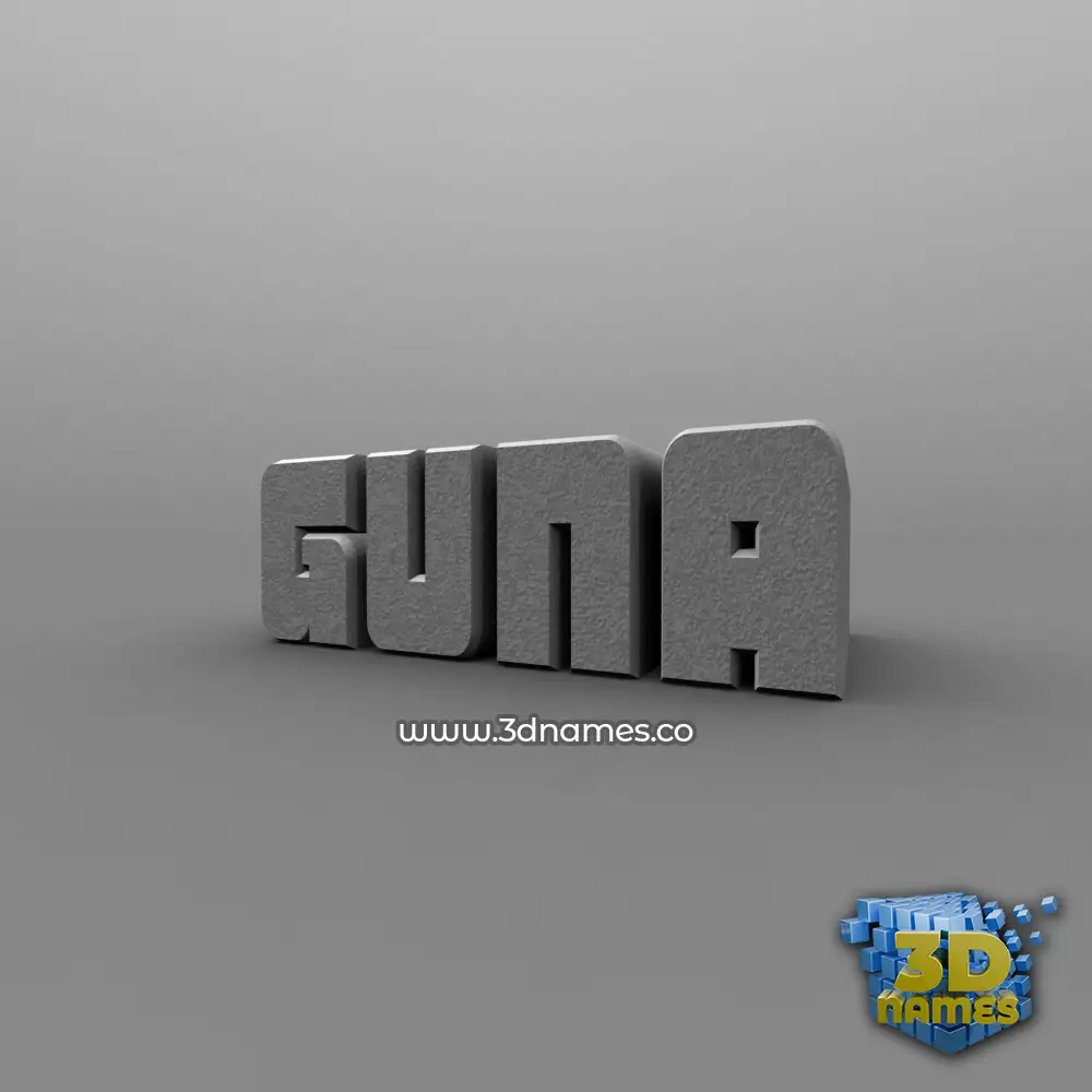 guna in Solid Grey style - 3D name wallpaper