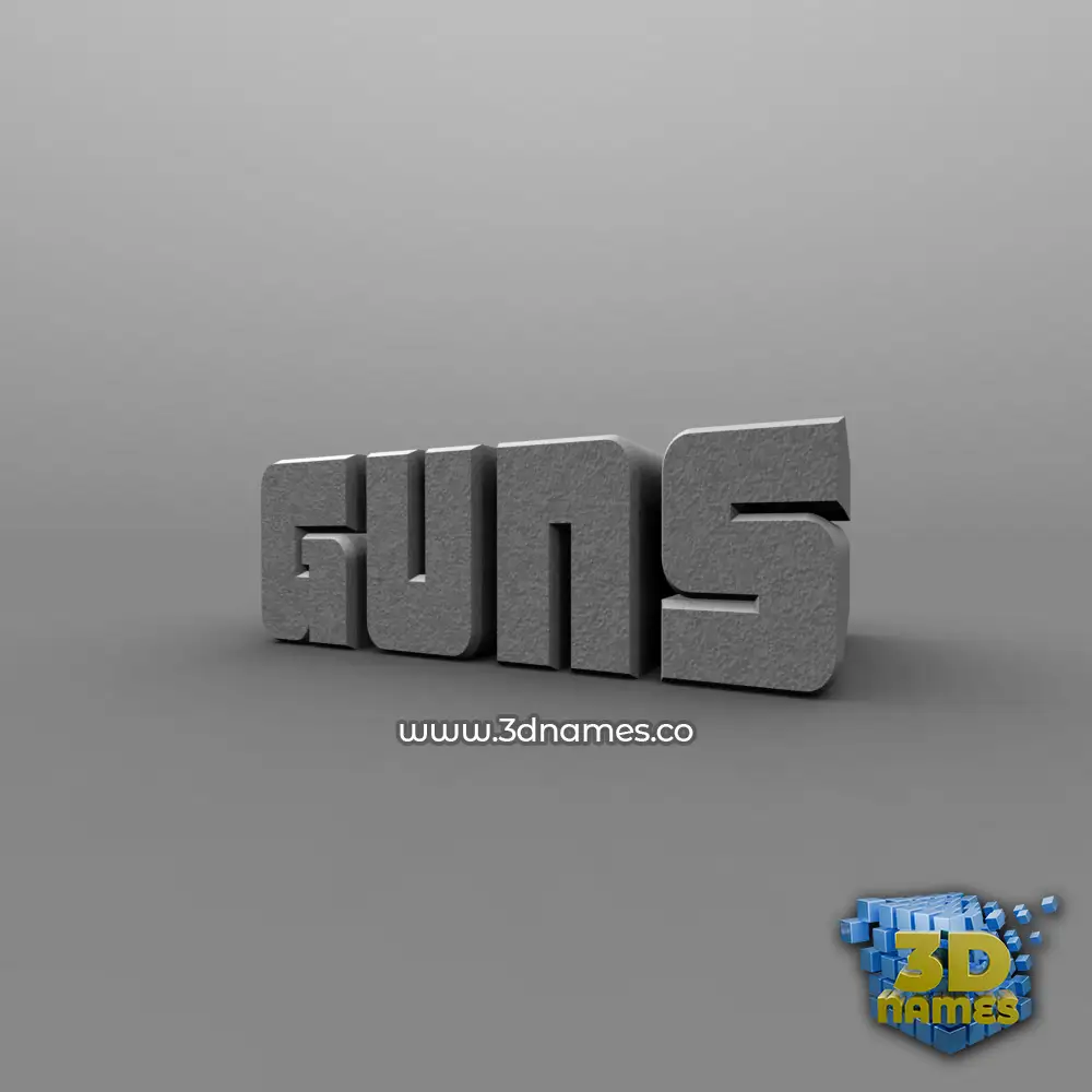 guns in Solid Grey style - 3D name wallpaper