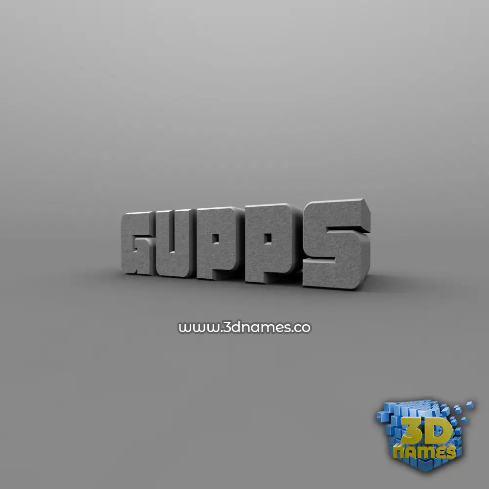 gupps in Solid Grey style - 3D name wallpaper