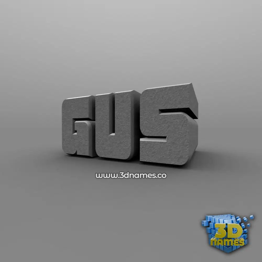 gus in Solid Grey style - 3D name wallpaper