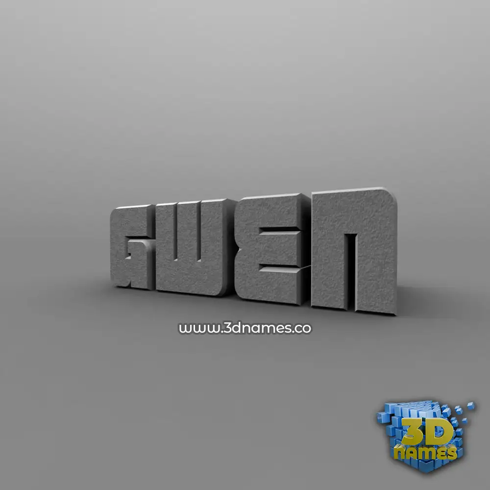 gwen in Solid Grey style - 3D name wallpaper