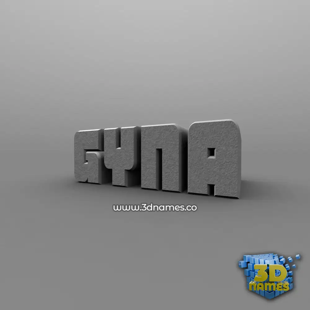 gyna in Solid Grey style - 3D name wallpaper