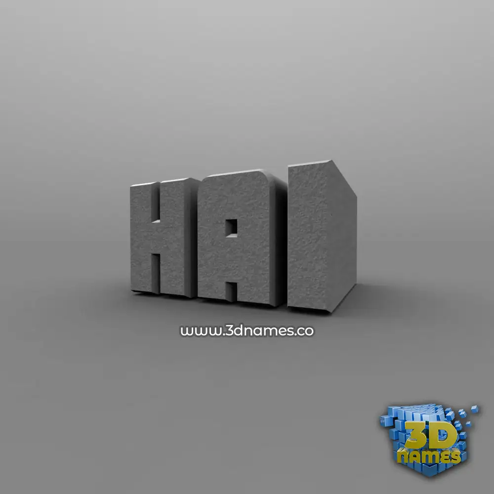 hai in Solid Grey style - 3D name wallpaper