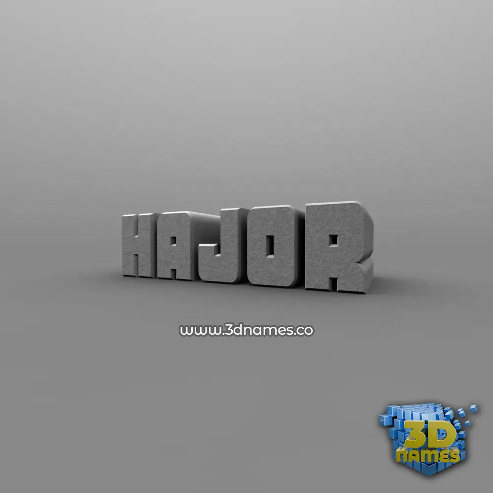 hajor in Solid Grey style - 3D name wallpaper