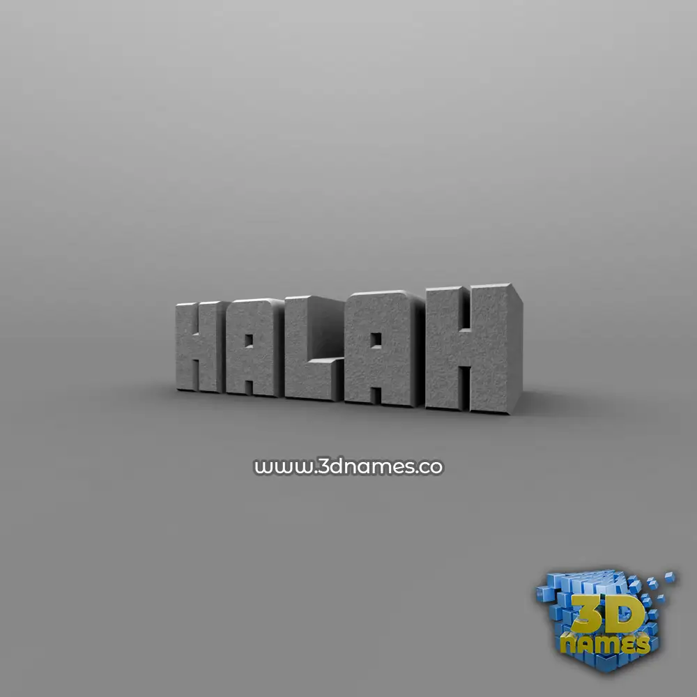 halah in Solid Grey style - 3D name wallpaper