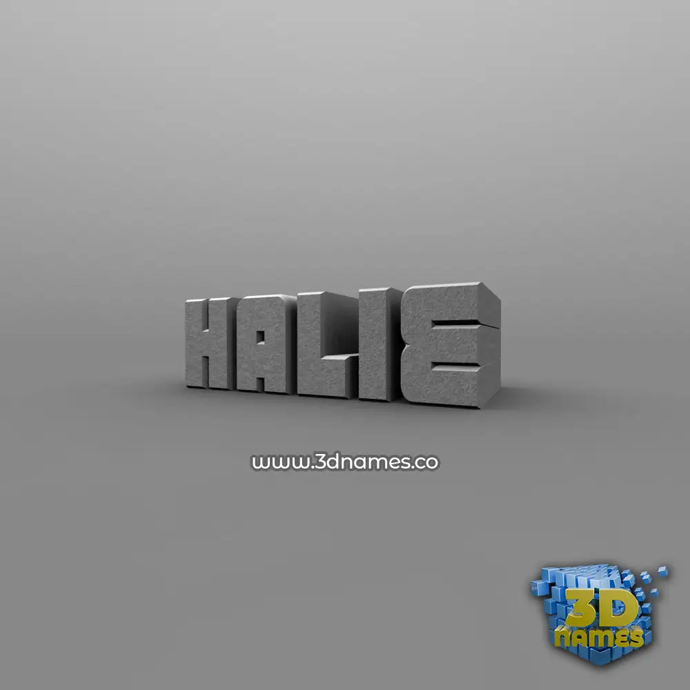 halie in Solid Grey style - 3D name wallpaper