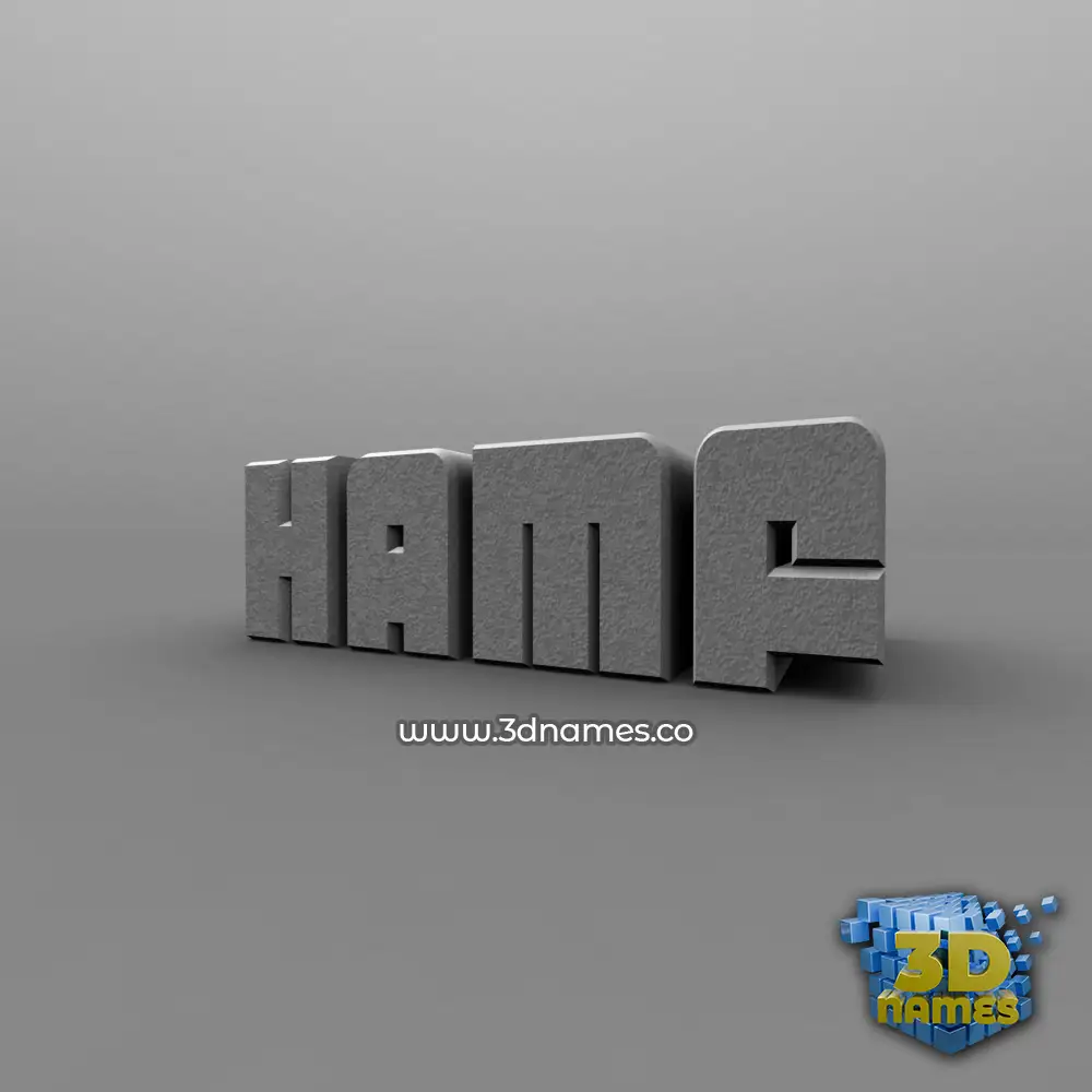 hamf in Solid Grey style - 3D name wallpaper