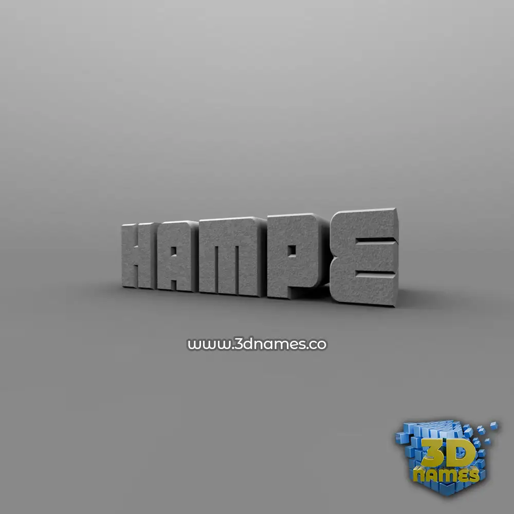 hampe in Solid Grey style - 3D name wallpaper