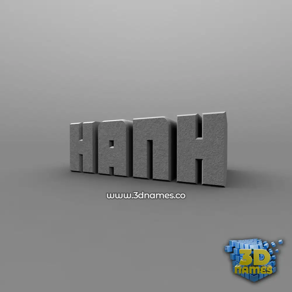 hanh in Solid Grey style - 3D name wallpaper