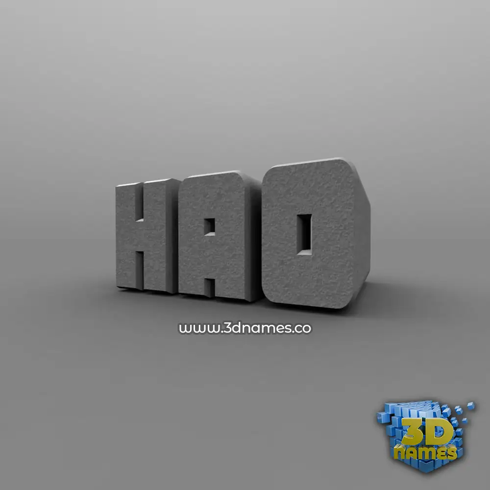 hao in Solid Grey style - 3D name wallpaper