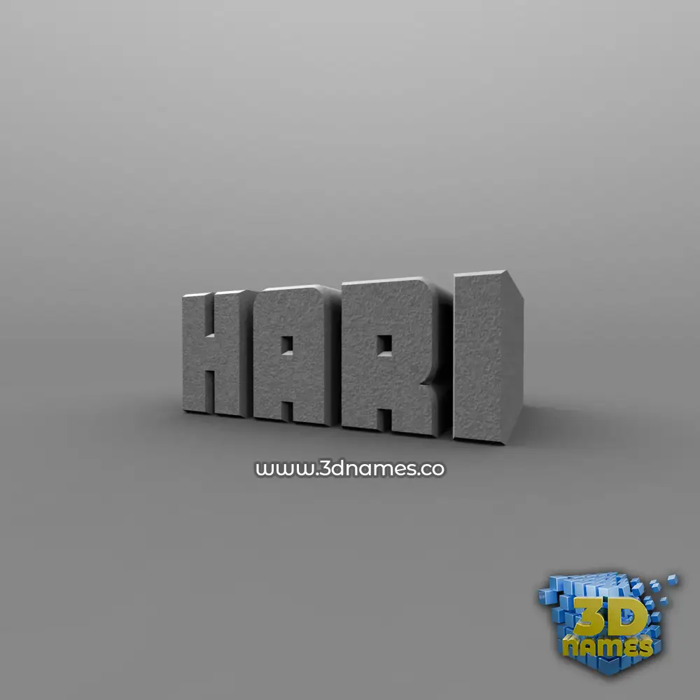 hari in Solid Grey style - 3D name wallpaper