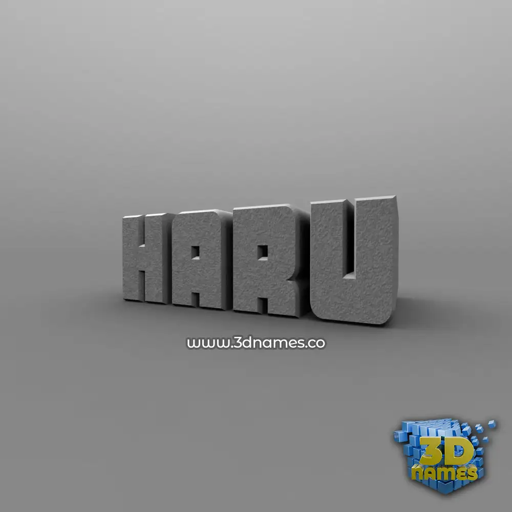 haru in Solid Grey style - 3D name wallpaper