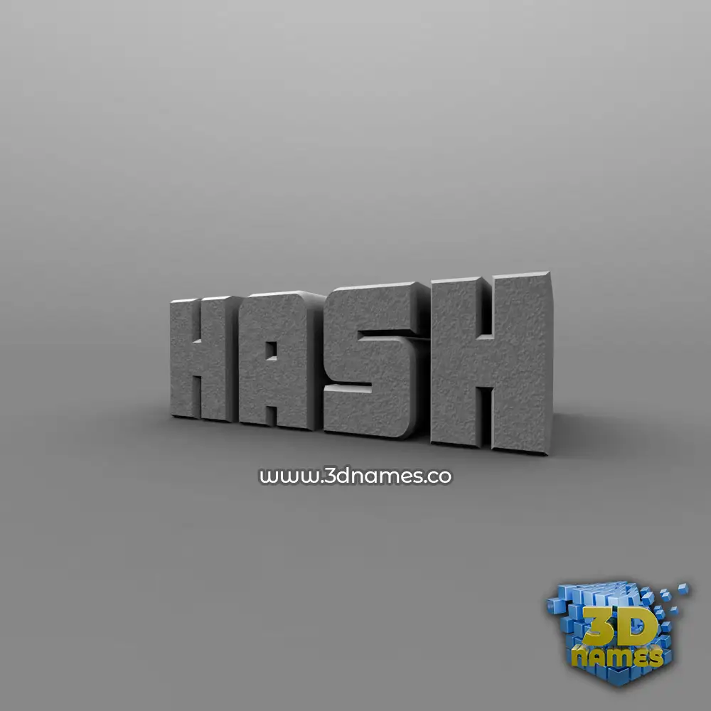 hash in Solid Grey style - 3D name wallpaper