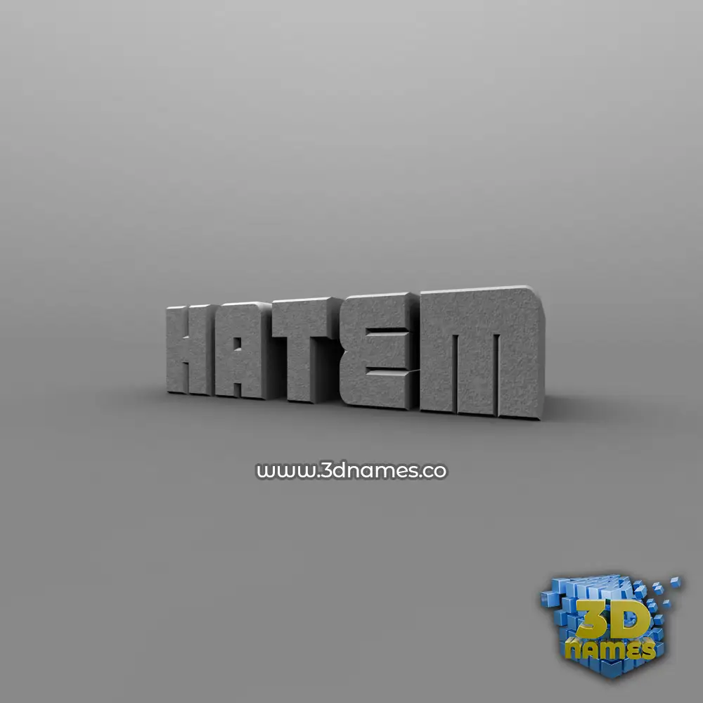 hatem in Solid Grey style - 3D name wallpaper