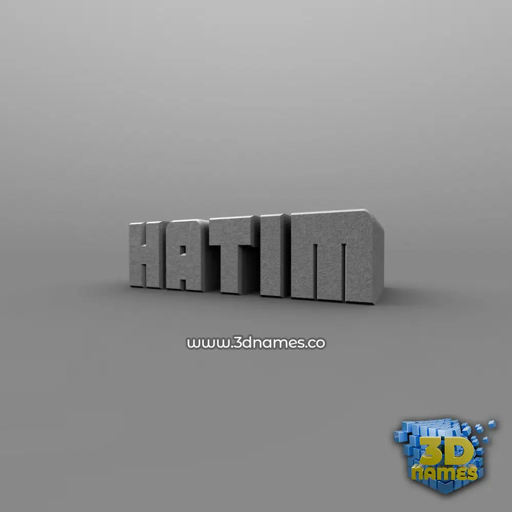 hatim in Solid Grey style - 3D name wallpaper