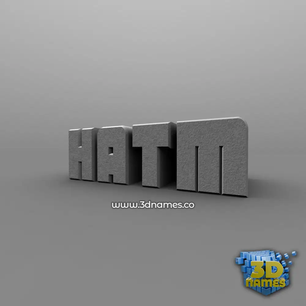hatm in Solid Grey style - 3D name wallpaper