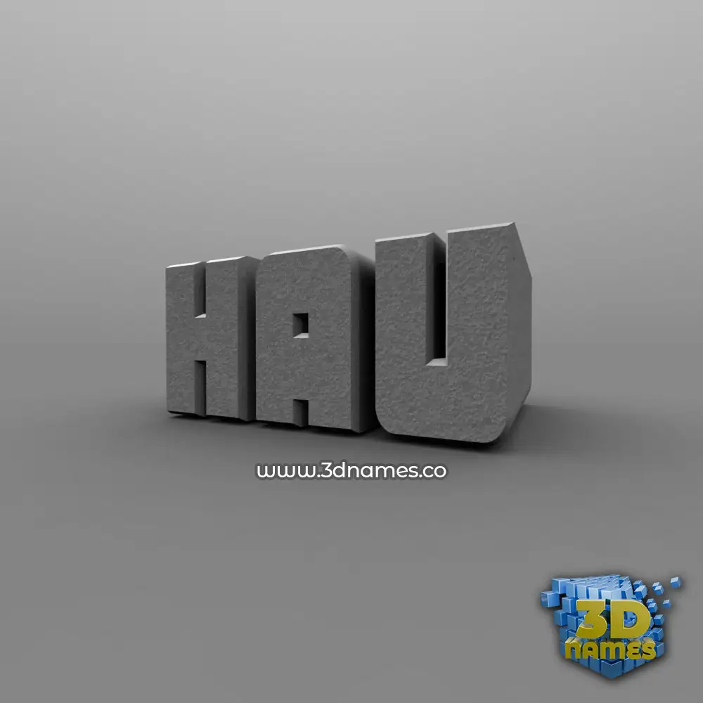 hau in Solid Grey style - 3D name wallpaper